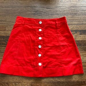 Copper Key red button mini skirt